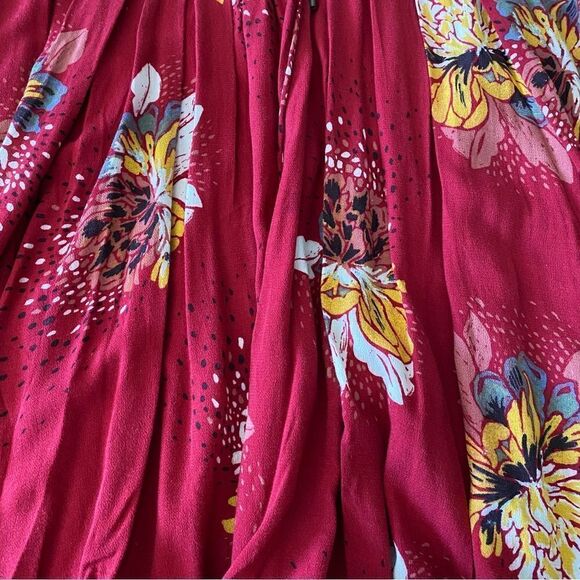Free People Lovely Day Red Printed Tunic Boho Style Mini Dress Size S - Picture 9 of 9